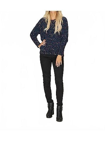 Papillon Chenille Knit Sweater in Navy (view 2)