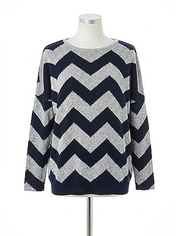 Papillon Chevron Print Sweatshirt in Navy (view 1)