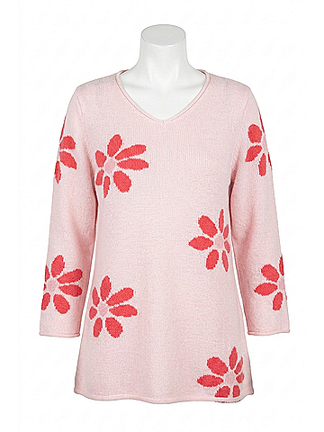 Habitat Fresh As A Daisy Tunic Sweater in Carnation (view 1)