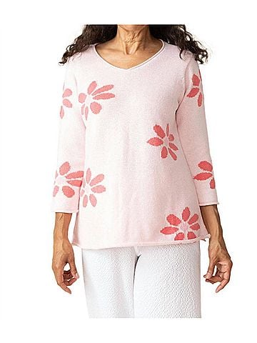 Habitat Fresh As A Daisy Tunic Sweater in Carnation (view 2)
