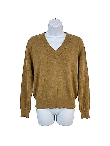 Eddie Bauer Women's Everyday V-Neck Pullover Sweater in Camel Brown (view 1)