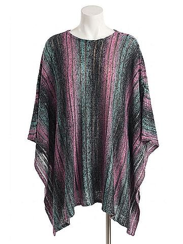 Angel Color Cut-Out Poncho in Teal (view 1)