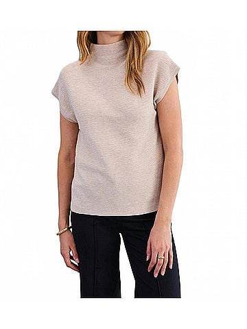 FDJ Orianna Ottoman Cap Sleeve Sweater in Oat (view 2)