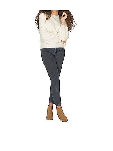 Papillon Plaid Knit Sweater in Cream (view 2)