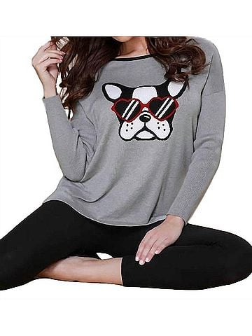 Angel Puppy Love Sweater in Gray Multi (view 2)