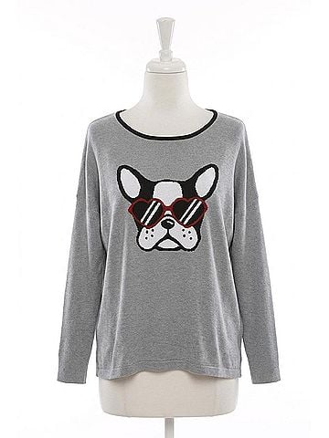 Angel Puppy Love Sweater in Gray Multi (view 1)