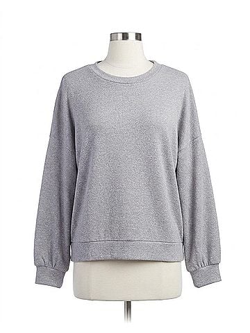 Papillon Lurex Infused Dolman Sleeve Top in Light Grey (view 1)