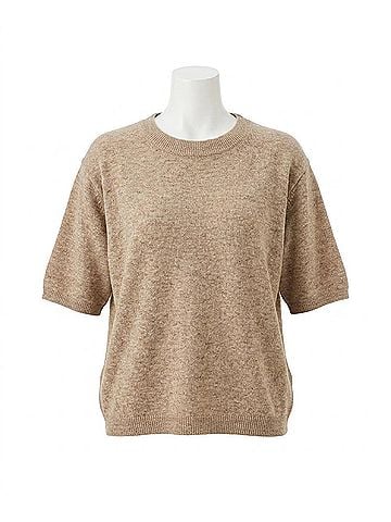 ESQUALO Susanne Short Sleeve Sweater in Taupe (view 1)