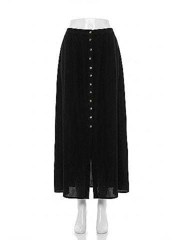 Mikarose Button Front Maxi Skirt in Black (view 1)