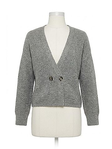 525 America Quinn Double Breasted Sweater in Smoke Grey (view 1)