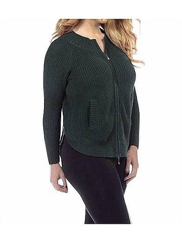 Angel Front &amp; Side-Zip Cardigan in Hunter (view 2)