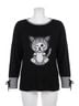 Angel Multi Color Kitty Paws Pullover in Black Multi Size XL - photo 1