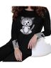 Angel Multi Color Kitty Paws Pullover in Black Multi Size XL - photo 2