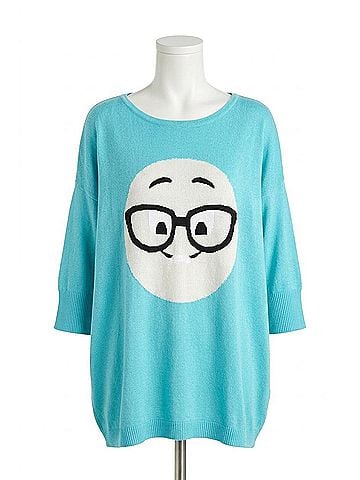 Angel Geek Chic Emoji Pullover in Turquoise (view 1)