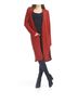 Papillon Solid Red Side Slit Long Cardigan in Rust Size XL - photo 2