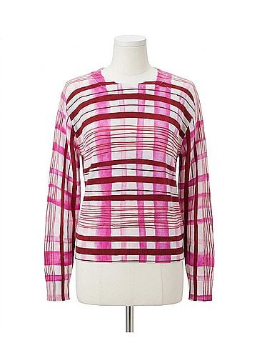 Desigual Mikado Striped Thin Gauge Sweater in Pink (view 1)