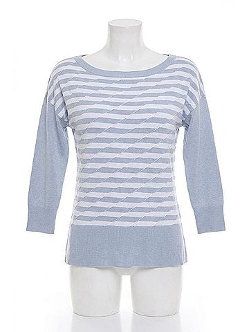 Angel Double Striped Sweater in Sky Blue/White (view 1)