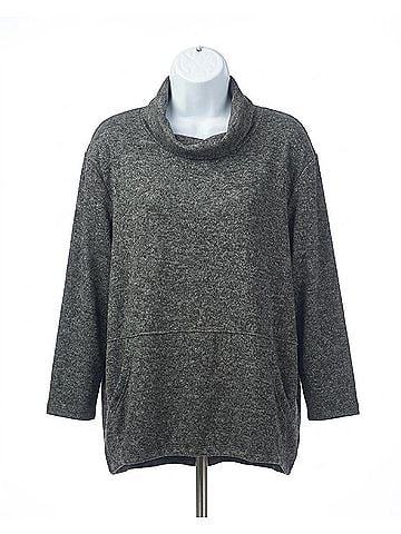 Papillon Ribbed Oversized Cowl Neck Sweater in Charcoal (view 1)