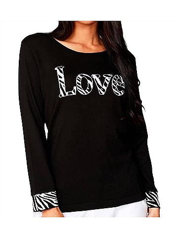 Angel Love Scoop Neck Sweater in Black (view 2)
