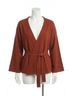 Papillon Solid Red Soft Wrap Cardigan in Rust Size XL - photo 1