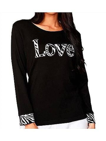 Angel Love Scoop Neck Sweater in Black (view 2)