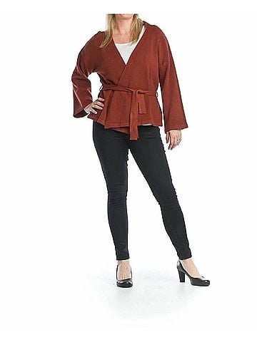 Papillon Soft Wrap Cardigan in Rust (view 2)