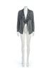 Papillon Animal Print Gray Soft Drape Sweater With Leopard Lining in Grey Size XL - photo 1