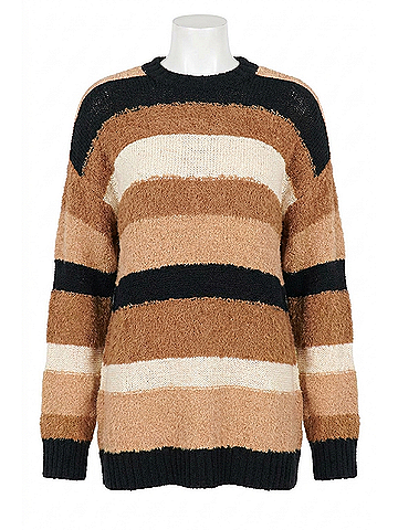 Show Me Your Mumu Timothy Sweater in Neutral Multi Stripe Knit (view 1)