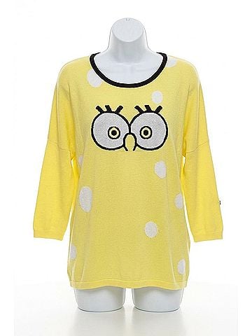 Angel Cartoon Graphic Sweater in Yellow/White (view 1)