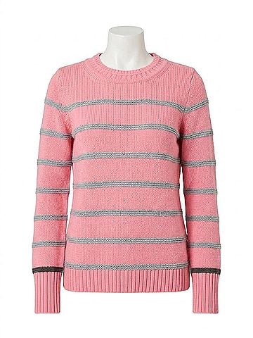 Nic + Zoe Genna Go To Stripe Sweater in Pink Multi (view 1)