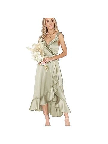 Show Me Your Mumu Samantha Ruffle Wrap Dress Casual Dress (view 1)