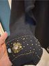 VICTORIA HARBOUR Black Gold Pullover Sweater Size M - photo 5