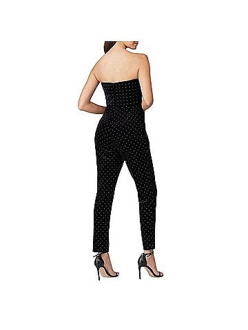 Monique Lhuillier Black Velvet Studded Jumpsuit Jumpsuit (view 2)