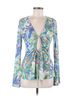 Veronica M. Blue Veronica M. Long Sleeve Blouse Size M - photo 1