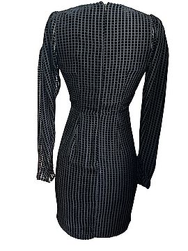 Fame And Partners Black Velvet Grid Ruched Wrap Dress Cocktail Dress (view 2)