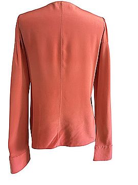 Dorothee Schumacher Coral Long-Sleeve Keyhole Blouse Long Sleeve T-Shirt (view 2)