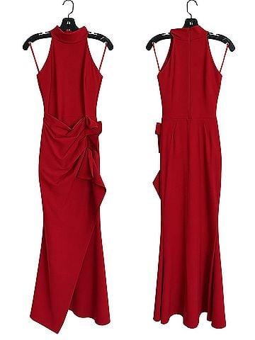 Chiara Boni La Petite Robe Gudrum Halter Ruffle Gown Fire Cocktail Dress (view 1)