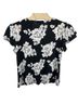 PREMISE Floral Black White T-Shirt Size 2X - photo 2