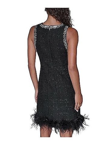 Karl Lagerfeld Paris V-Neck Embellished Shift Dress Casual Dress (view 2)