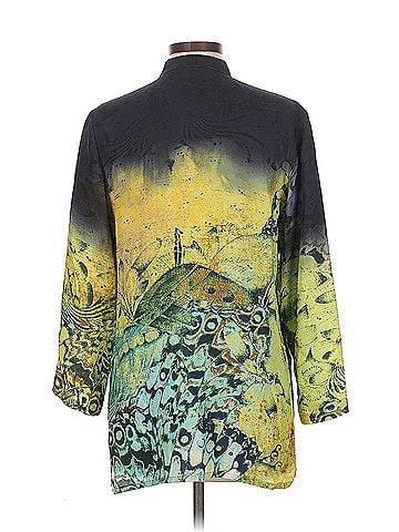 Citron Citron 3/4 Sleeve Silk Top (view 2)