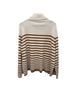 CeCe Stripes Ivory Brown Turtleneck Sweater Size XL - photo 2