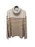 CeCe Stripes Ivory Brown Turtleneck Sweater Size XL - photo 1