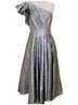 Mac Duggal 100% Polyester Solid Silver Cocktail Dress Size 4 - photo 1