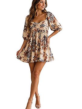 Abercrombie & Fitch Emerson Poplin Puff Sleeve Mini Dress Casual Dress (view 1)