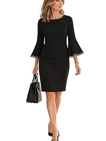 Calvin Klein Bell Sleeve Sheath Dress Cocktail Dress (view 1)