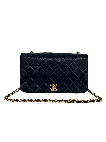 Chanel CHANEL Vintage Matelassé Coco Full Flap Lambskin Chain Shoulder Bag, Navy Blue, 71213 (view 1)