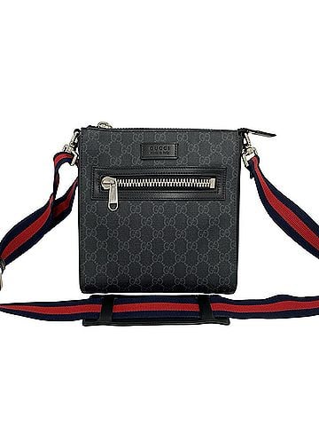Gucci GUCCI Sherry Line GG Supreme Small Messenger Leather Polyurethane Shoulder Bag Black 71093 (view 1)