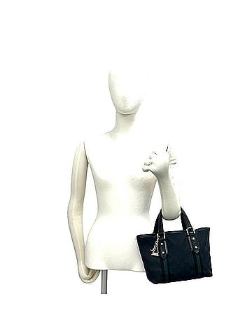 Gucci GUCCI GG Logo Pattern Canvas Leather Genuine Handbag Mini Tote Bag Boston Navy 54369 (view 2)