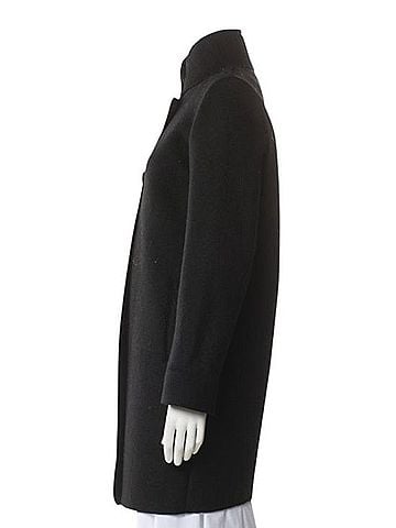 Maje Wool-Blend Stand-Collar Peacoat Coat (view 2)
