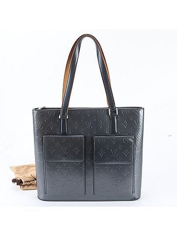 Louis Vuitton Louis Vuitton Monogram Matte Wilwood M55105 Blue Leather Tote Bag Shoulder for Women (view 1)
